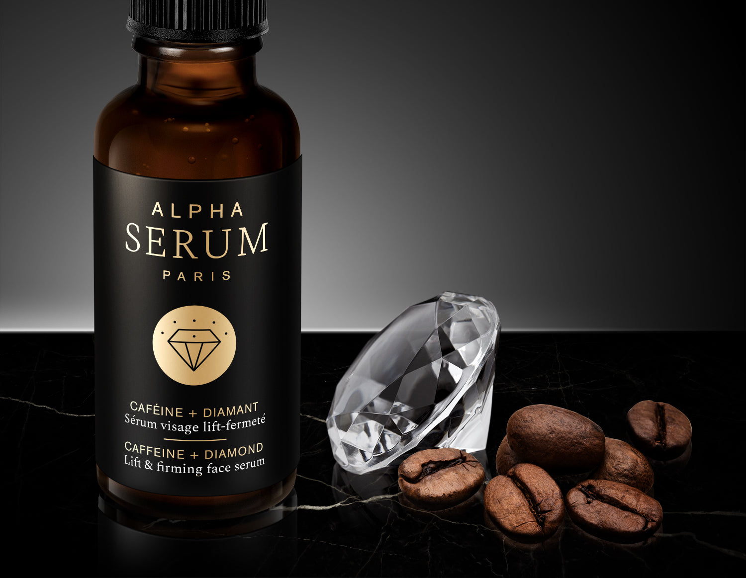 Firming face serum enriched with diamond