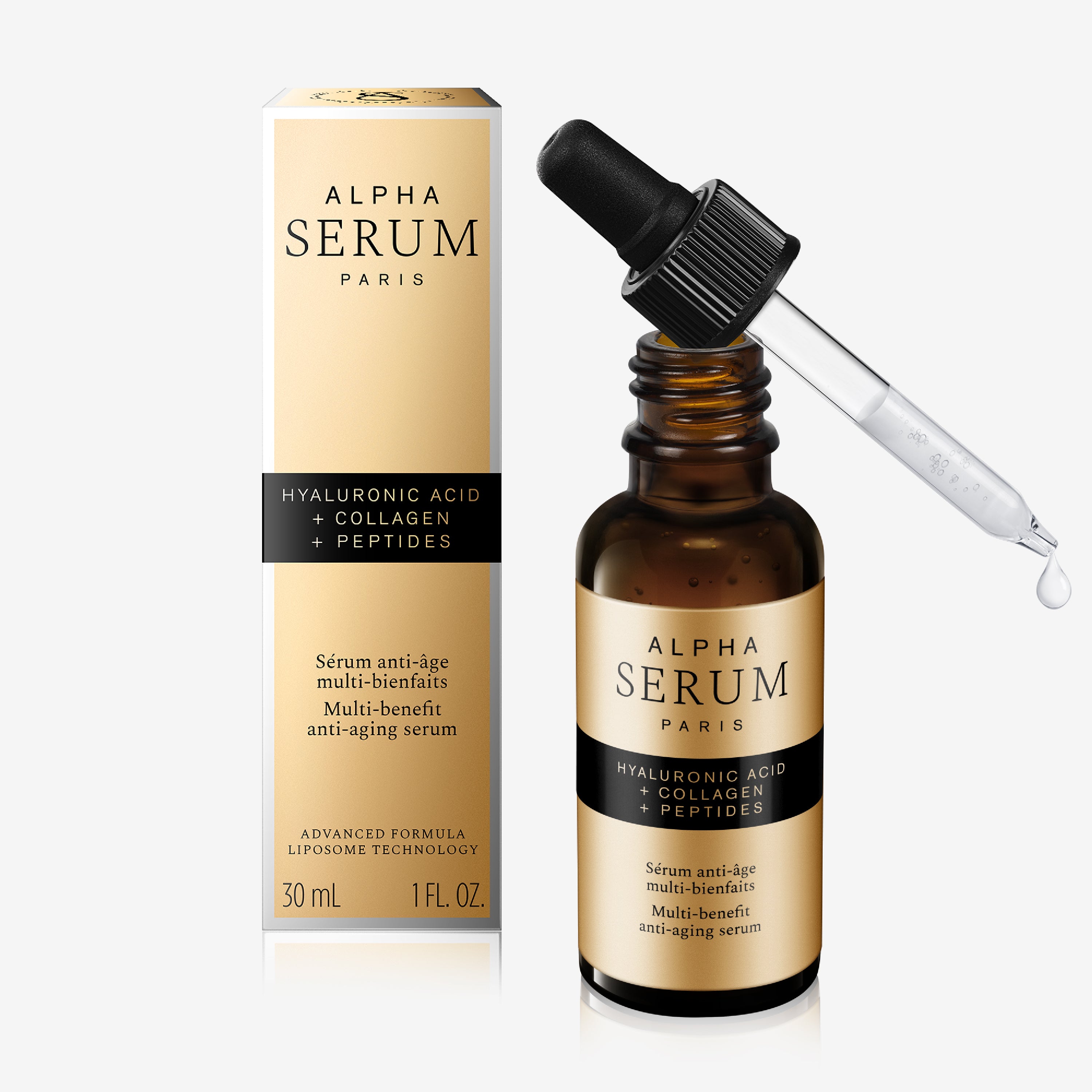 Multi-benefit anti-aging serum | Hyaluronic acid, collagen and